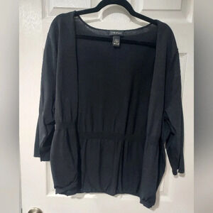 Lane Bryant Black Open Front 3/4 Sleeve Cardigan in Size 22/24 3X